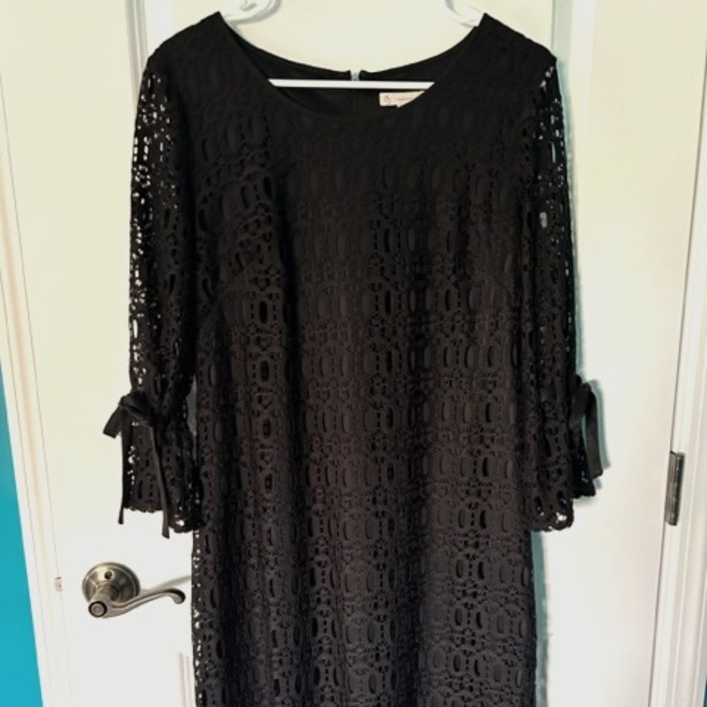 Black Dress Lacey Overlay